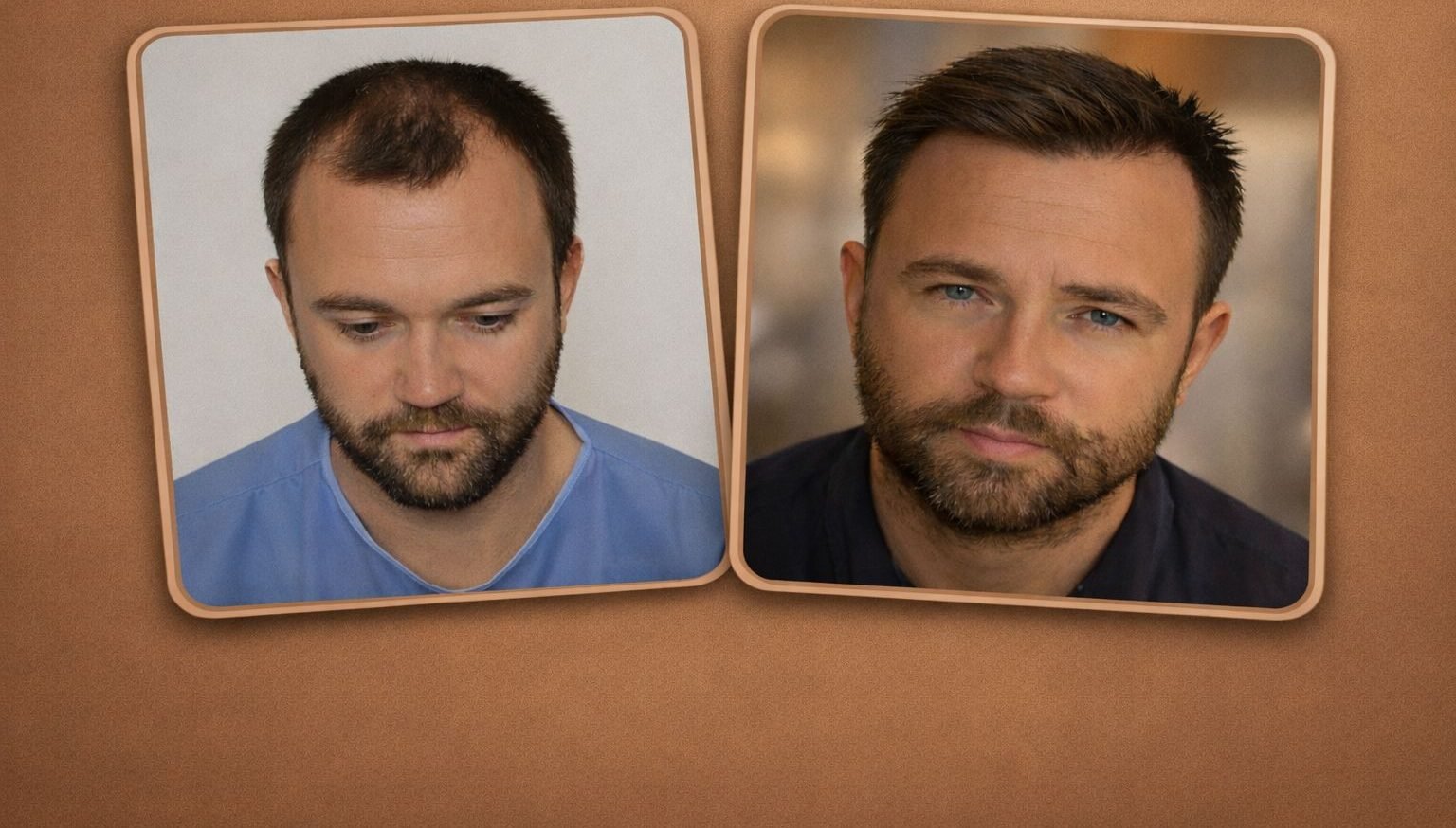 Résultat avant / après d'une greffe de cheveux en Turquie — patient 1 de Global Health Hair